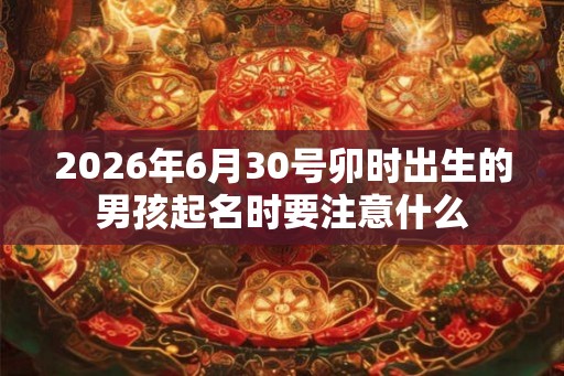 2026年6月30号卯时出生的男孩起名时要注意什么 2026年6月30号卯时出生的男孩起名时要注意什么