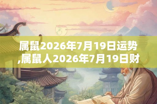 属鼠2026年7月19日运势,属鼠人2026年7月19日财运,生肖鼠2026年7月19日运势