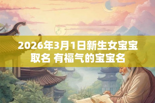2026年3月1日新生女宝宝取名 有福气的宝宝名