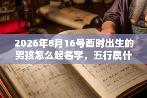 2026年8月16号酉时出生的男孩怎么起名字，五行属什么