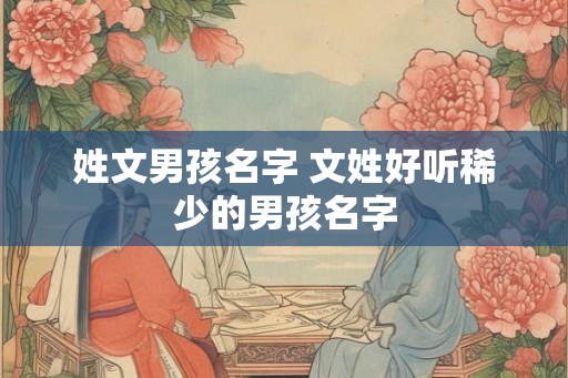 姓文男孩名字 文姓好听稀少的男孩名字