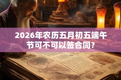 2026年农历五月初五端午节可不可以签合同？