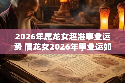 2026年属龙女超准事业运势 属龙女2026年事业运如何