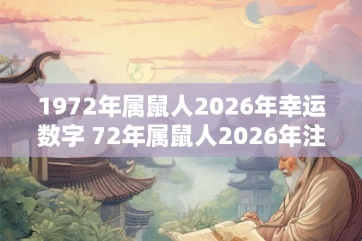 1972年属鼠人2026年幸运数字 72年属鼠人2026年注意事项