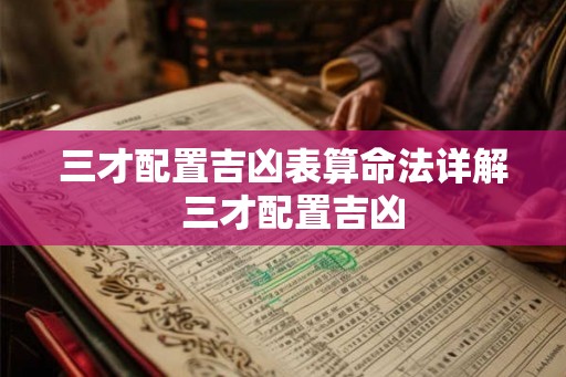 三才配置吉凶表算命法详解  三才配置吉凶