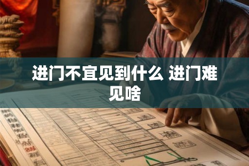 进门不宜见到什么 进门难见啥