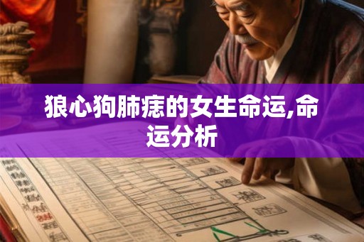 狼心狗肺痣的女生命运,命运分析