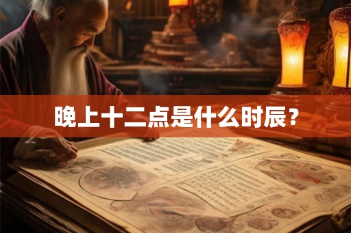 晚上十二点是什么时辰? 晚上十二点是什么时辰?