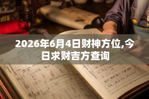 2026年6月4日财神方位,今日求财吉方查询