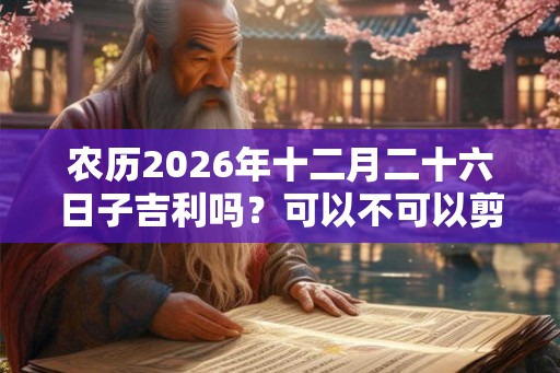 农历2026年十二月二十六日子吉利吗?可以不可以剪头发动土? 农历2026年十二月二十六日子吉利吗?可以不可以剪头发动土?