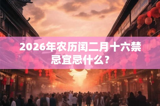 2026年农历闰二月十六禁忌宜忌什么？