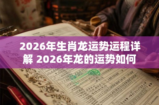 2026年生肖龙运势运程详解 2026年龙的运势如何 2026年生肖龙运势运程详解 2026年龙的运势如何