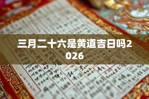 三月二十六是黄道吉日吗2026 三月二十六是黄道吉日吗2026