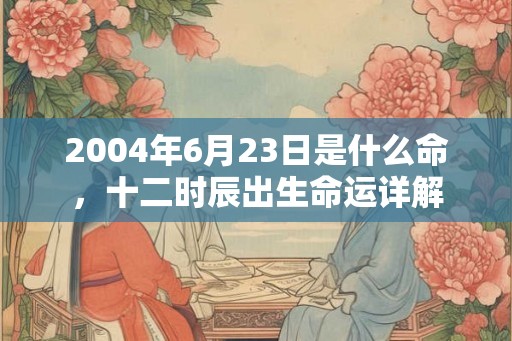 2004年6月23日是什么命，十二时辰出生命运详解