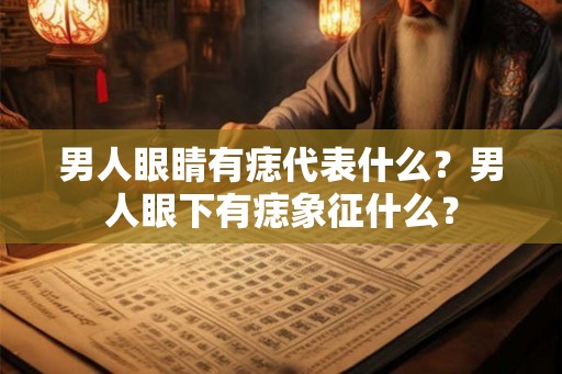 男人眼睛有痣代表什么？男人眼下有痣象征什么？