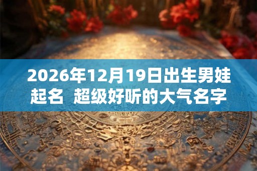 2026年12月19日出生男娃起名  超级好听的大气名字