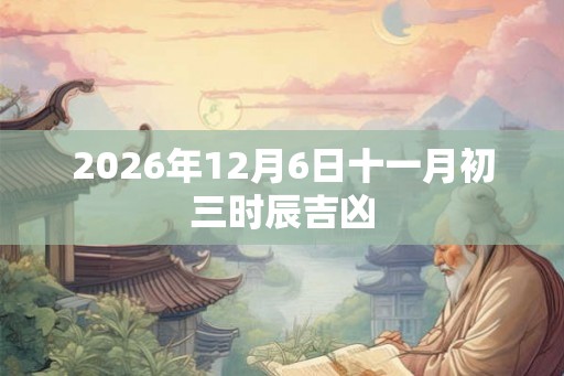 2026年12月6日十一月初三时辰吉凶 2026年12月6日十一月初三时辰吉凶