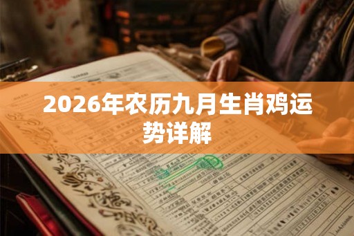 2026年农历九月生肖鸡运势详解 2026年农历九月生肖鸡运势详解