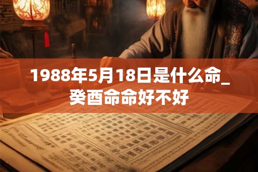 1988年5月18日是什么命_癸酉命命好不好