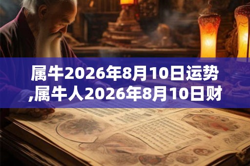 属牛2026年8月10日运势,属牛人2026年8月10日财运,生肖牛2026年8月10日运势