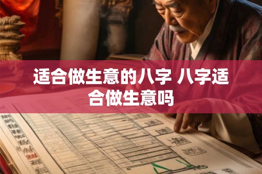 适合做生意的八字 八字适合做生意吗