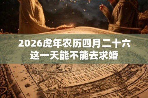 2026虎年农历四月二十六这一天能不能去求婚