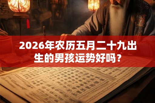 2026年农历五月二十九出生的男孩运势好吗？