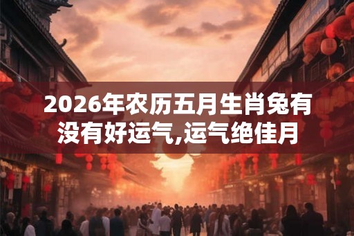 2026年农历五月生肖兔有没有好运气,运气绝佳月