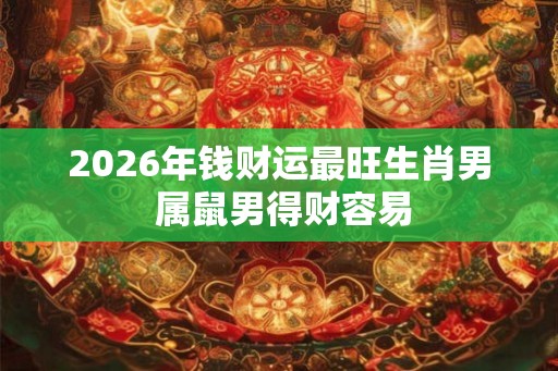 2026年钱财运最旺生肖男 属鼠男得财容易