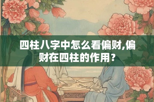 四柱八字中怎么看偏财,偏财在四柱的作用？