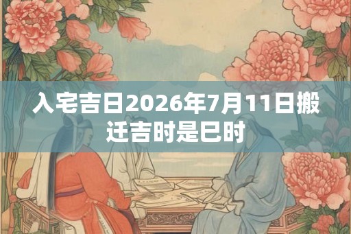 入宅吉日2026年7月11日搬迁吉时是巳时 入宅吉日2026年7月11日搬迁吉时是巳时