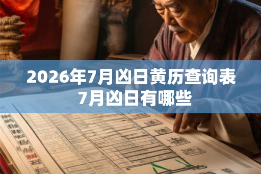 2026年7月凶日黄历查询表  7月凶日有哪些