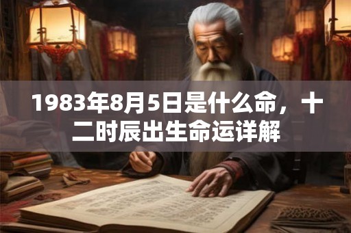 1983年8月5日是什么命，十二时辰出生命运详解