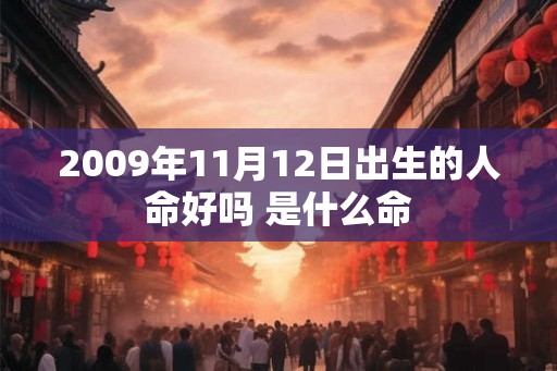 2009年11月12日出生的人命好吗 是什么命