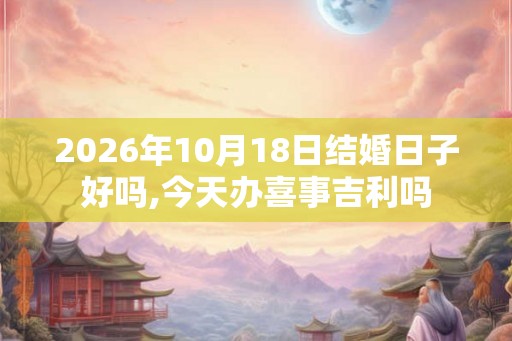 2026年10月18日结婚日子好吗,今天办喜事吉利吗