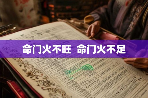 命门火不旺  命门火不足