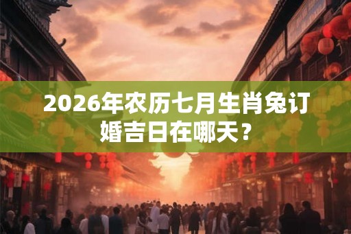 2026年农历七月生肖兔订婚吉日在哪天？