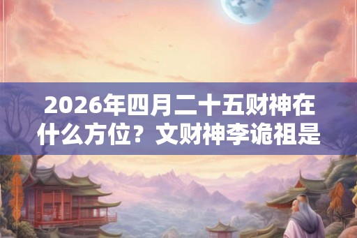 2026年四月二十五财神在什么方位？文财神李诡祖是谁？