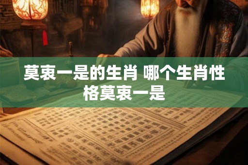 莫衷一是的生肖 哪个生肖性格莫衷一是