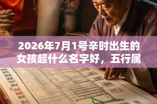2026年7月1号辛时出生的女孩起什么名字好，五行属什么？