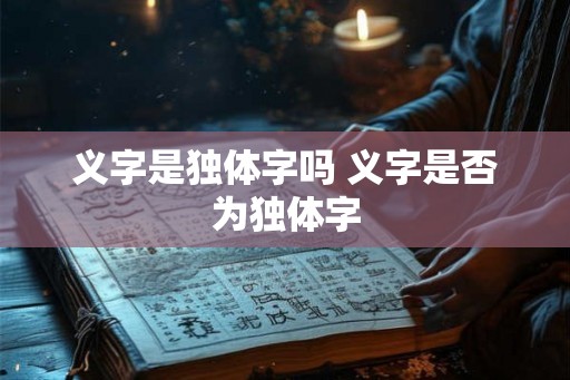 义字是独体字吗 义字是否为独体字