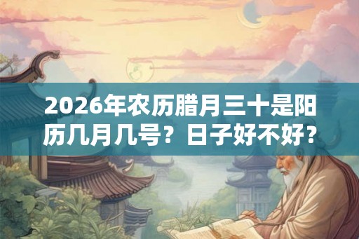 2026年农历腊月三十是阳历几月几号？日子好不好？