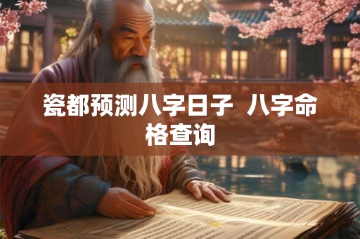 瓷都预测八字日子 八字命格查询 瓷都预测八字日子 八字命格查询