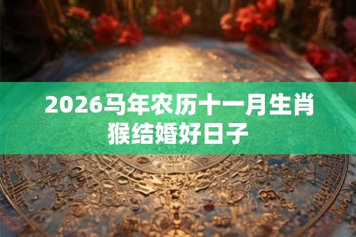 2026马年农历十一月生肖猴结婚好日子