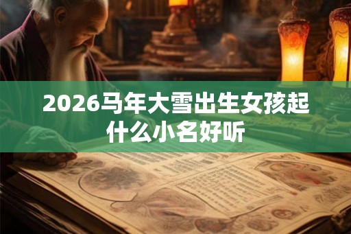 2026马年大雪出生女孩起什么小名好听