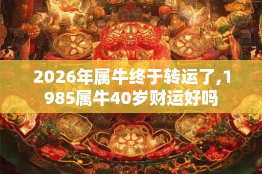 2026年属牛终于转运了,1985属牛40岁财运好吗