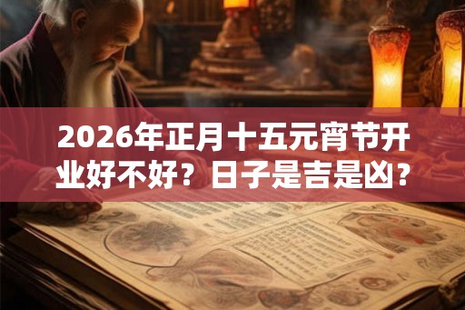 2026年正月十五元宵节开业好不好？日子是吉是凶？