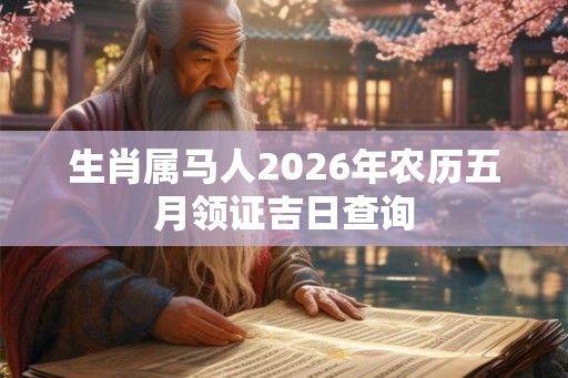 生肖属马人2026年农历五月领证吉日查询