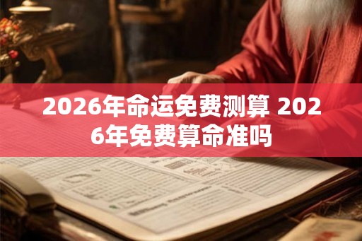 2026年命运免费测算 2026年免费算命准吗