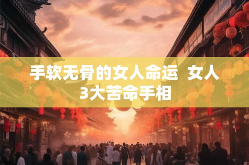 手软无骨的女人命运  女人3大苦命手相